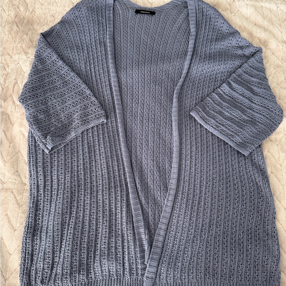 Gray Open-Front Women's Sweater